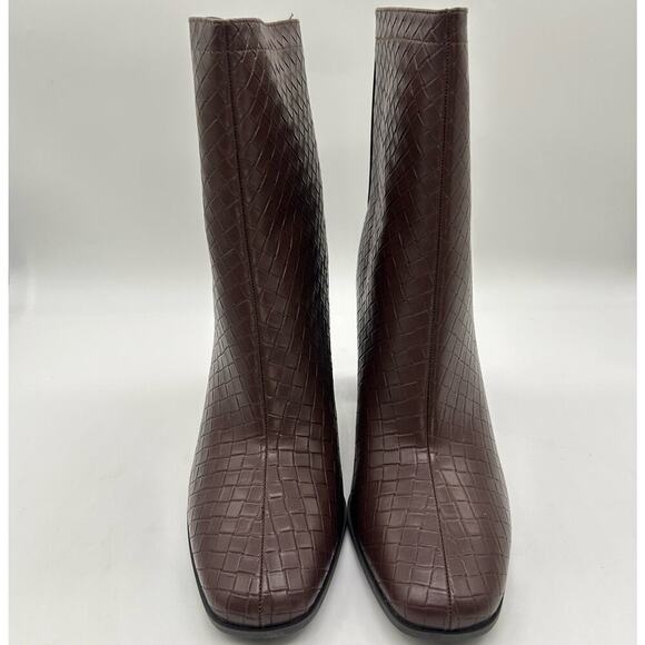 Journee Collection Boots Womens 10 Brown Brielle Block Heel‎ Mid-Calf NEW - Picture 1 of 10